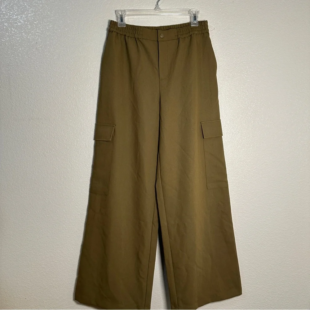 Wayf Olive Cargo Wide Leg‎ Pants Sz Small - Picture 12 of 13